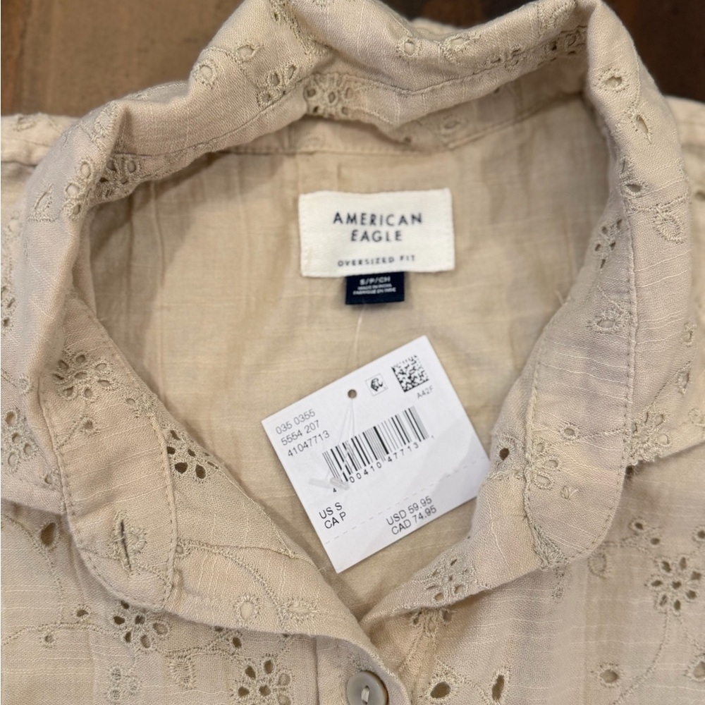 AE Go Big Oversized Eyelet Embroidered Shirt - Picture 4 of 4